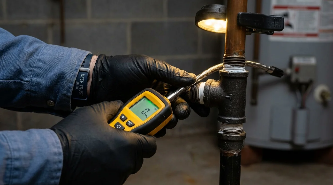 Gas leak detection with electronic sniffer by Johns Plumbing LLC in Blauvelt